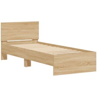 vidaXL Vidaxl - Bed Frame without Mattress with Headboard Sonoma Oak 90x190 cm Single