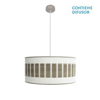 Fabrilamp Colgante Ivanna 2xe27 Niquel/blanco-madera Gris Regx50x50 Cm - Fabrilamp
