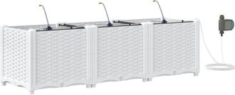 vidaXL Jardineras Blanco 120 X 40 X 37.5 Cm Acero Vidaxl