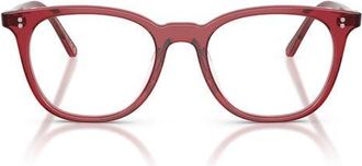 Oliver Peoples 49mm Pillow Optical Glasses in Translucent Rust/Demo Lens at Nordstrom