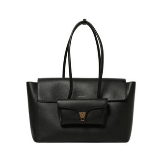 Coccinelle Double Beat Tote Bag - female - Coccinelle - Shopping Bags - Black - ONE SIZE - Bags