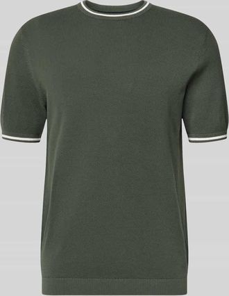 Christian Berg Regular Fit T-Shirt in Strick-Optik in Stein, Gr&ouml;&szlig;e 3XL