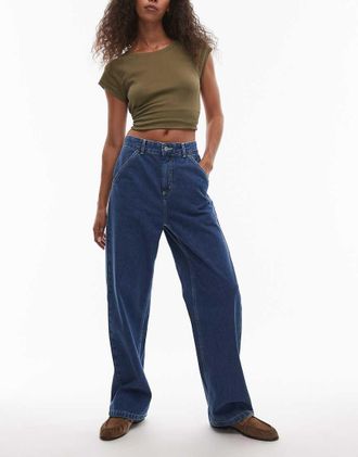 Carhartt Work in Progress Jeans ampi semplici blu lavaggio stone wash