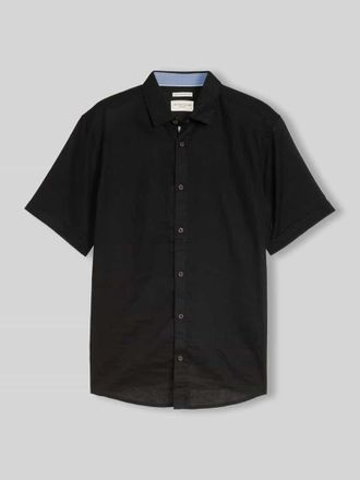 Tom Tailor Regular Fit Freizeithemd aus Leinen-Baumwolle-Mix in Black, Gr&ouml;&szlig;e XXXL