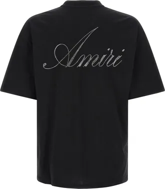 Amiri Crystal-Embellished Logo T-shirt - Black