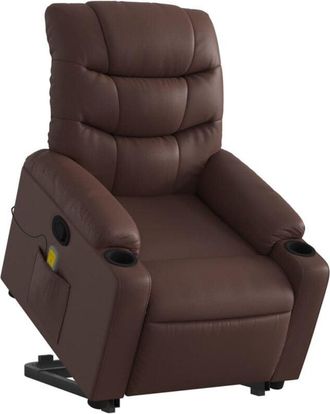 vidaXL Vidaxl - Sill&oacute;n Reclinable De Masaje De Pie De Cuero Sint&eacute;tico Marr&oacute;n