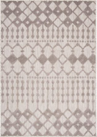 Tapiso Alfombra interior exterior 3d gris beige cuadros 160x220cm