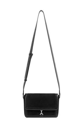Mani&egrave;re De Voir Suede & Leather Crossbody Bag in Black at Nordstrom