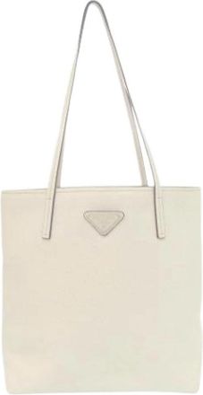 Prada Pre-owned Vintage Tote Bag - Dames - Vintage Shopper - Wit - ONE Size - Leer - Vintage