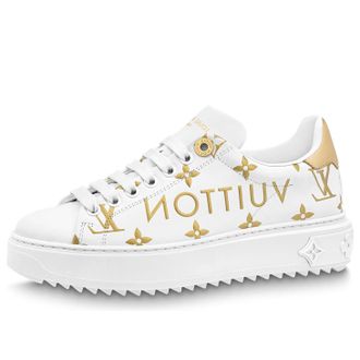 Louis Vuitton (WMNS) LOUIS VUITTON Time Out Sneakers White with Gold Monogram 1AAVVQ
