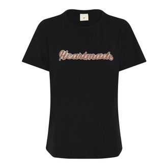 Julie Fagerholt - Heartmade Black Logo T-Shirt Top - female - Heartmade - T-Shirts - Black - XS - Tops