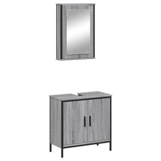 Berkfield Home 2 Piece Bathroom Furniture Set Grey Sonoma Engineered Wood