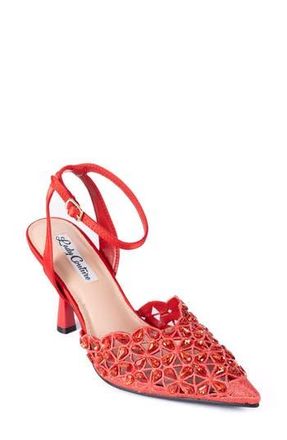 Lady Couture Sabrina Pointed Toe Ankle Strap Pump in Red at Nordstrom Rack, Size 11
