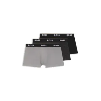 BOSS Three-pack of logo-detail trunks in stretch cotton