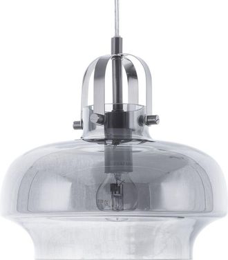 Beliani L&aacute;mpara De Techo De Vidrio Gris Ahumado Industrial Estilo Vintage Retro Wiltz