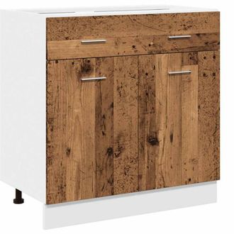 Berkfield Home Drawer Bottom Cabinet Lyon Old Wood 80x46x81.5 cm Engineered Wood in Brown