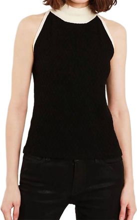 Feller Billie Diamond Tank Top In Black/winter White