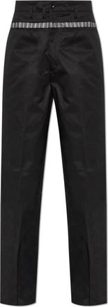 Maison Margiela Gekleurde tailleband regular broek - Heren - Straight fit broeken - Zwart - S - Katoen - Broeken