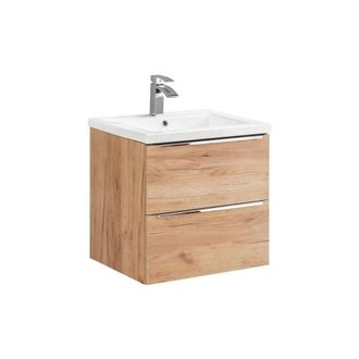 Petits Meubles Mueble lavabo encastrado 60 cm estratificado marr&oacute;n