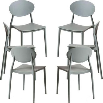 Regalos Miguel Packs Sillas Jard&iacute;n - Pack 6 Sillas But&aacute;n - Gris Oscuro