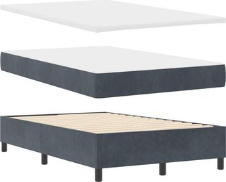 vidaXL Vidaxl - Box Spring Bed with Mattress Dark grey 120 x 190 cm Velvet