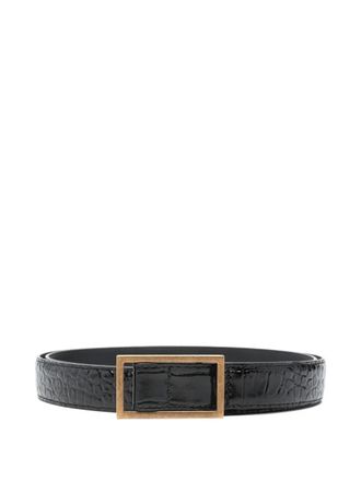Emporio Armani crocodile-effect leather belt - Black
