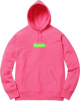 SUPREME Long Sleeves hooded Fleece Lined Unisex Pink SUP-FW17-613