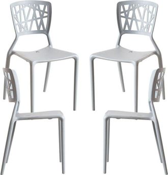 Regalos Miguel Regalos Miguel - Packs Sillas Jard&iacute;n - Pack 4 Sillas Delta - Gris Claro