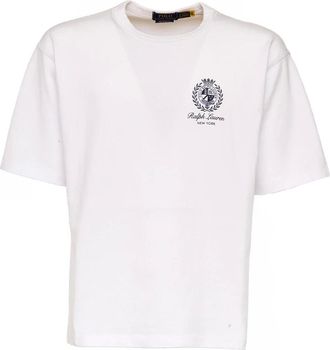Polo Ralph Lauren T-Shirts, male, White, Size: L Ralphs Beach Club Emblem T-shirt