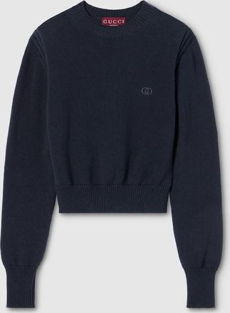 Gucci Cotton Sweatshirt With Embroidery, Blue, Ready-to-wear