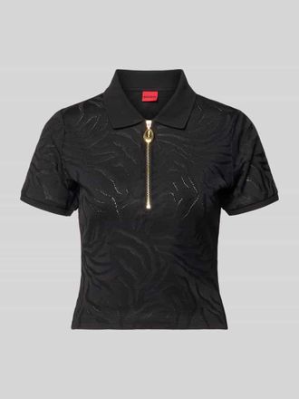 HUGO BOSS Regular Fit Poloshirt aus Viskose-Mix Modell DEMETRI in Black, Gr&ouml;&szlig;e XXL
