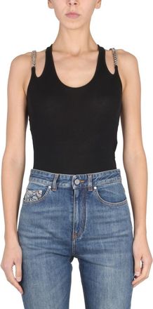 Stella McCartney Black Solid Round Neck Top