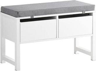 SoBuy Sobuy - Banco Zapatero Con 2 Cajones Banco De Almacenamianto Con Coj&iacute;n Acolchado De Asiento 72x30x46 Cm Fsr88-w Es