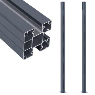 vidaXL Postes De Valla 2 Unidades Aluminio Gris Oscuro 185 Cm Vidaxl