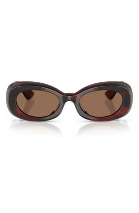 Oliver Peoples x KHAITE 51mm Oval Sunglasses in Bordeaux Bark /Brown at Nordstrom