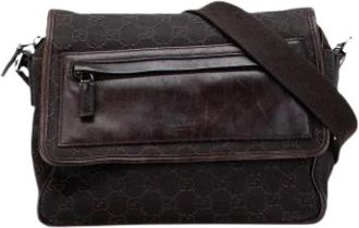 Gucci Pre-owned Cross Body Bags, female, Brown, Size: ONE SIZE Pre-owned Canvas Crossbody Bag