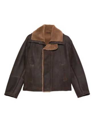 Arma shearling-collared leather coat - women - Sheep Skin/Shearling - 40 - Brown