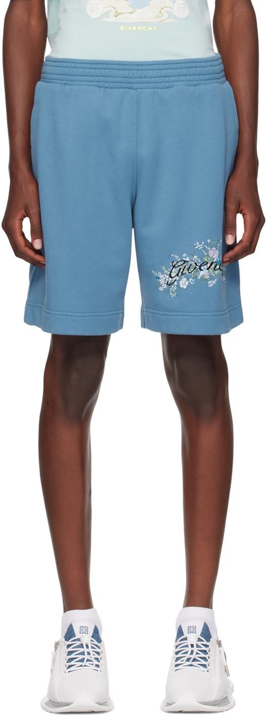 ショートパンツ GIVENCHY SS25 Powder blue cotton shorts (BW515GG1ZE 453) Givenchy Relaxed-Fit Cotton Shorts in Blue | THE LIST
