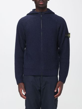Stone Island Cardigan in cashmere con cappuccio e patch logo Compass