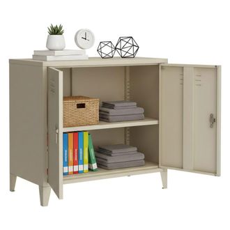 Dmora Aparador Lampone, Buf&eacute; De Sal&oacute;n, Aparador De Sal&oacute;n, Despensa De Cocina, 80x40 H73 Cm, Crema - Dmora