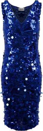 P.A.R.O.S.H. Jurk verfraaid met pailletten - Blauw