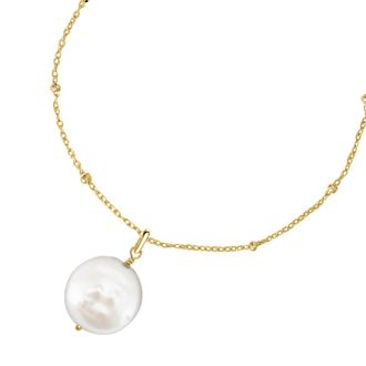 Dower & Hall White Biwa Pearl Pendant