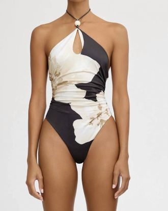 Significant Other Lena Bodysuit In Charcoal Botanic