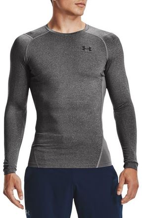 Under Armour HeatGear Compression Long Sleeve Top in Carbon Heather at Nordstrom, Size Xx-Large