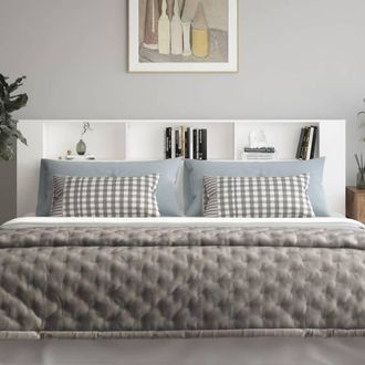 Berkfield Home Headboard Cabinet White 220x18.5x104.5 cm