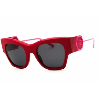 Philipp Plein Ladies Red Cat Eye Sunglasses SPP120M