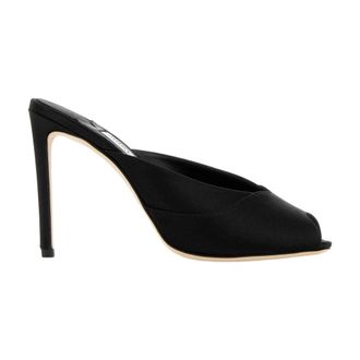 Jimmy Choo London Brigitte Mule 100 - Dames - Muiltjes - Zwart - 37 1/2 EU - Leer - Schoenen