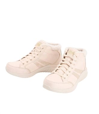 Skechers Womens Ultra Flex Metallic Overlay Boots In Natural