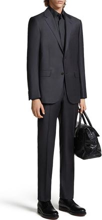 Ermenegildo Zegna Pin Dot Trofeo Milano Wool Suit in Dark Grey at Nordstrom, Size 36 Us