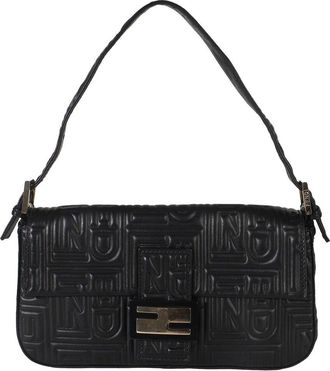 Fendi Black Leather 1997 Re-Edition Baguette (Authentic Pre-Loved)